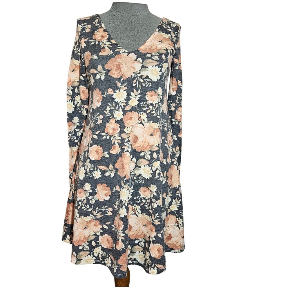 Mini Floral Lace Up Back Dress Size XS